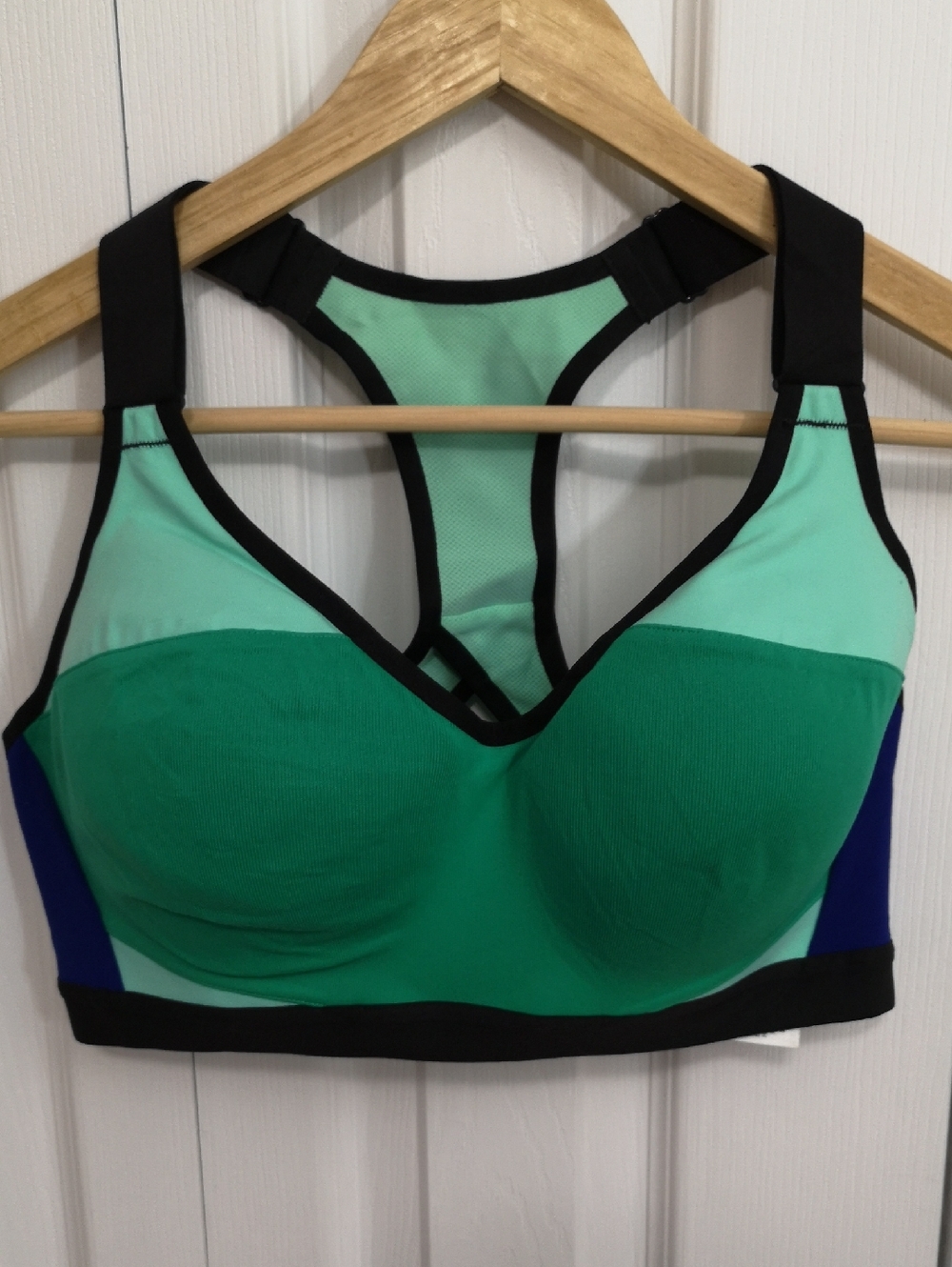 Victoria Secret VS Sport Green/Teal Colorblock Racerback Sports Bra, Size 34D